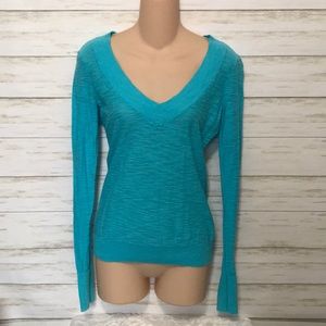 Express V neck light blue sweater size small
